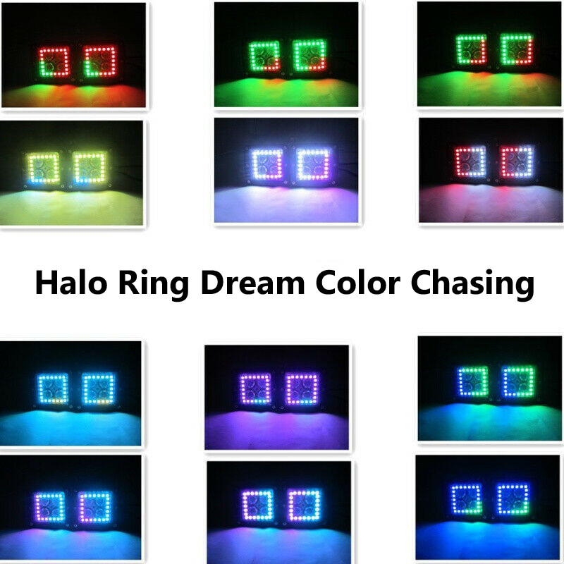 2Pods 5 Inch LED Work Lights Chasing Halo Ring Spot Light Flush Mount Bluetooth