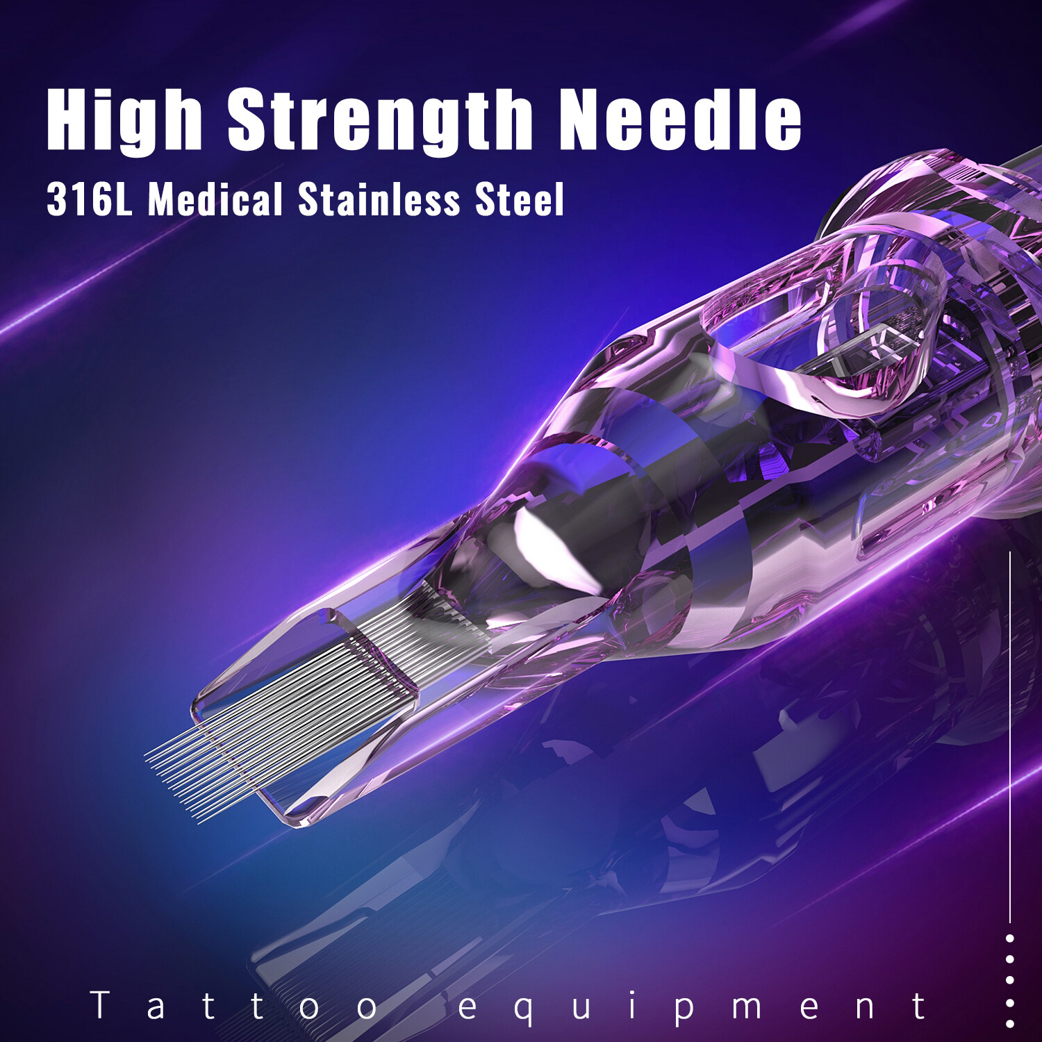 50Pcs Purple Mixed Tattoo Cartridge Needles Round Liner Set for Tattoo Machine