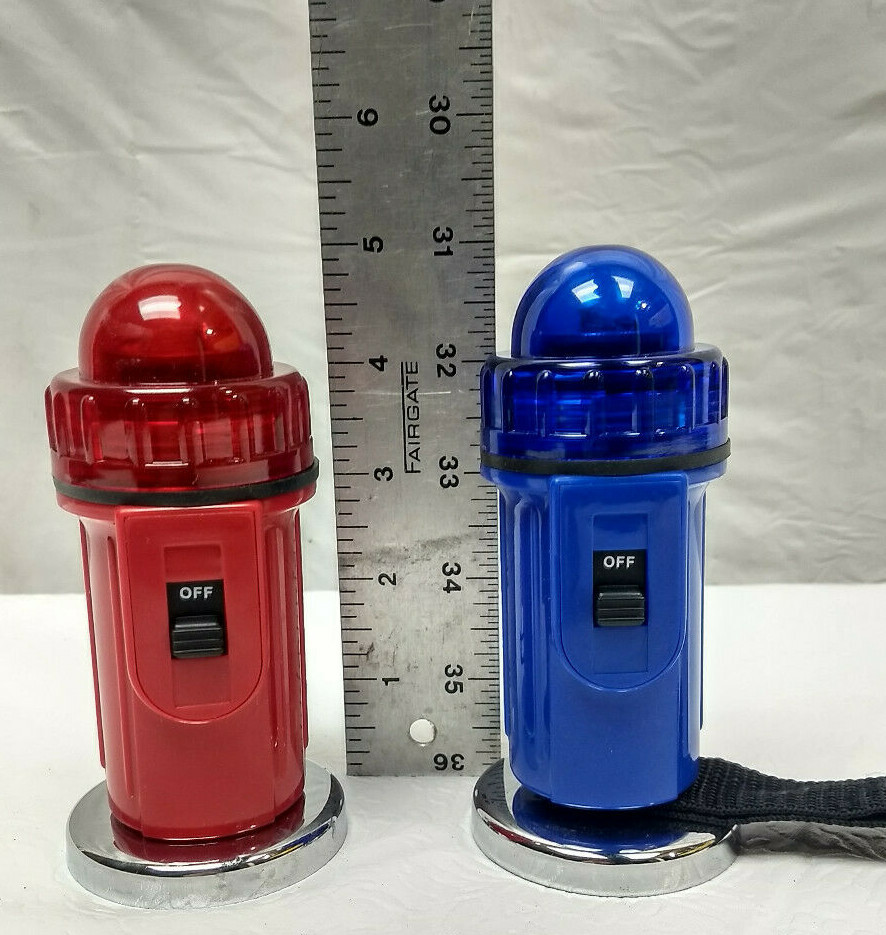 Mini Strobe Beacon Safety Flasher Warning Light / Magnetic Base Mount BLUE / RED