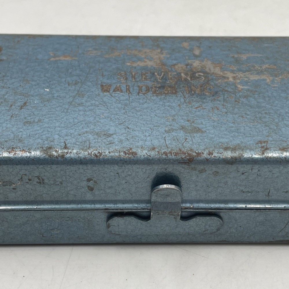 Vintage Stevens Walden Empty Socket Tool Box - Blue - 10.5”