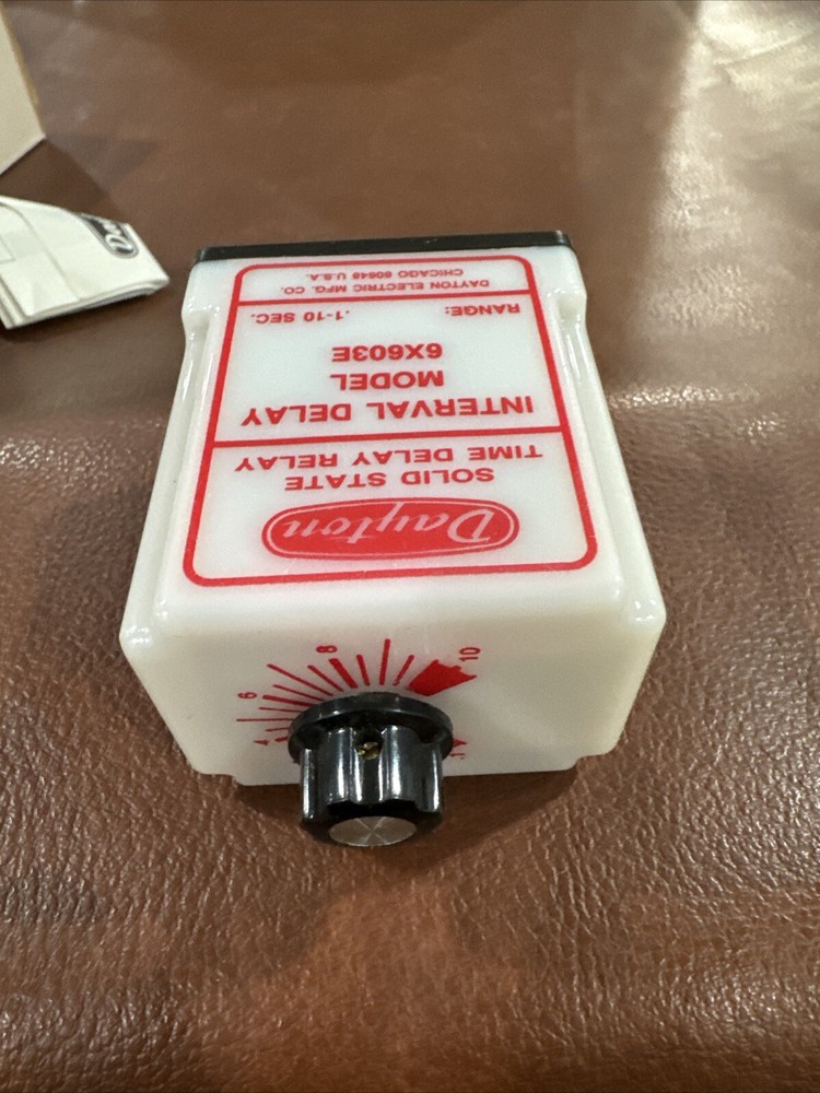 Dayton 6X603E Solid State Time Delay Relay, Range: 0.1-10sec, Input: 120VAC