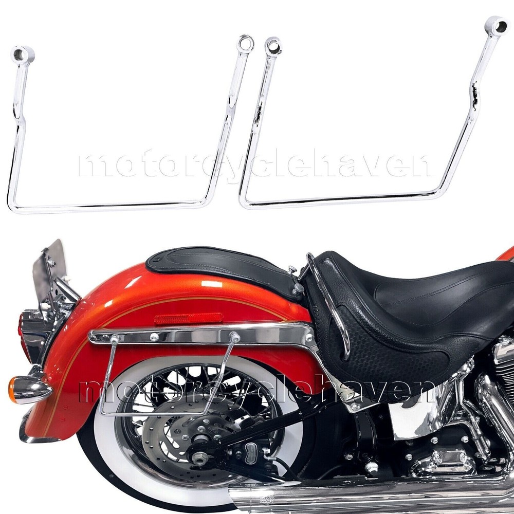1984-up Harley Davidson Softail Saddlebag Support Brackets Bar Chrome Mount