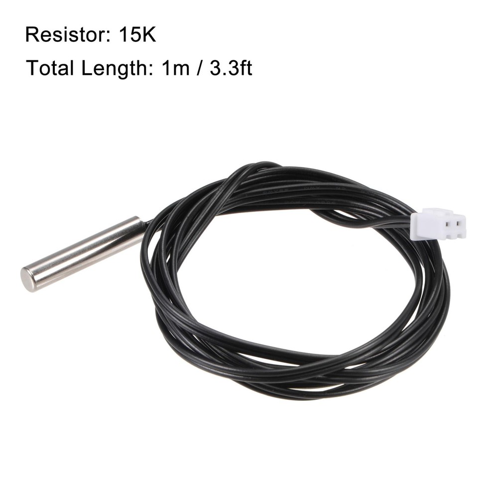 2pcs 15K Temperature Sensor Probe, Stainless Steel Thermal Sensor Probe 3.3ft