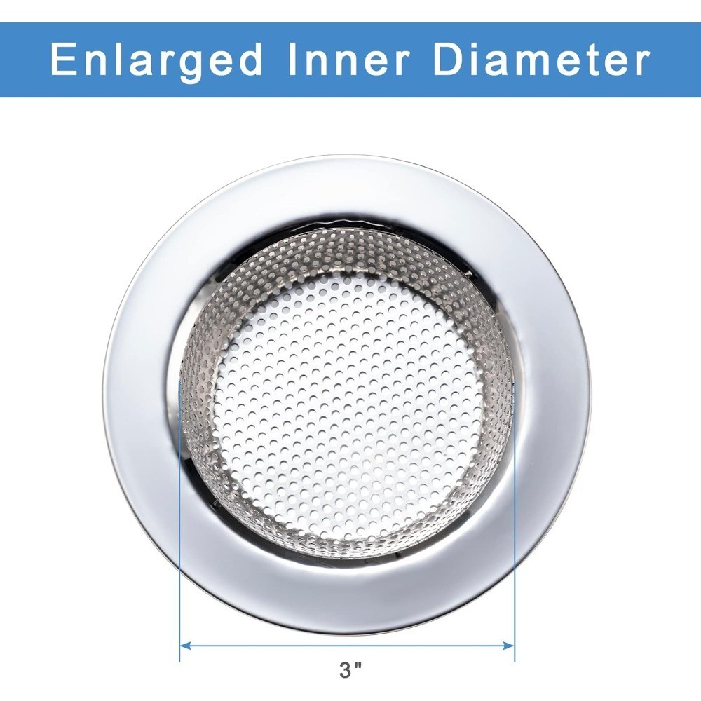 Upgraded Double Layer Kitchen Sink Strainer Basket 2 Pcs Safe Drain 4.5