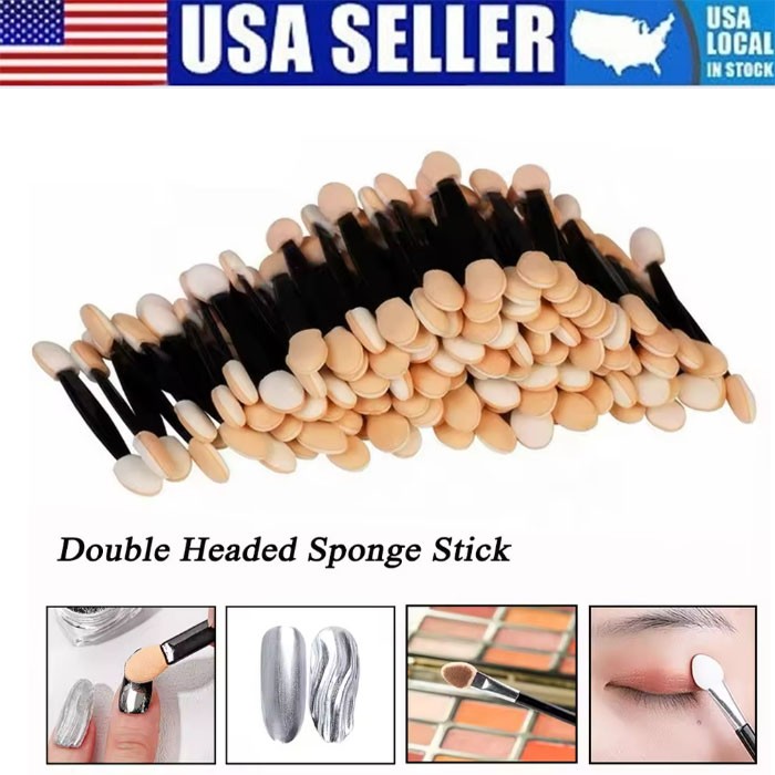 30Pcs Disposable Eyeshadow Brush, Double Ended Sponge Eye Shadow Applicator