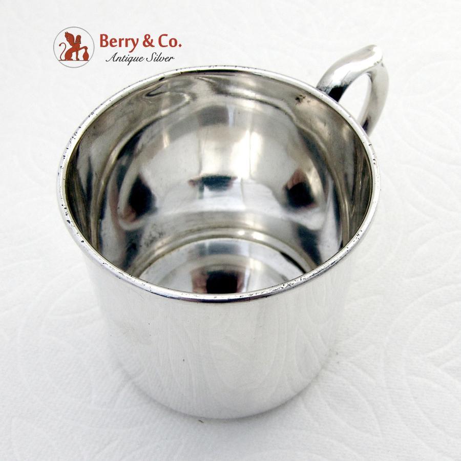 Vintage Childs Cup Scroll Handle Watson Sterling Silver