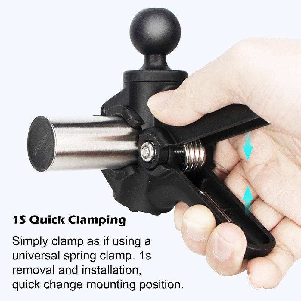 1S Quick Clamp, Handlebar Clamp Mount Base with 1'' Ball for Black