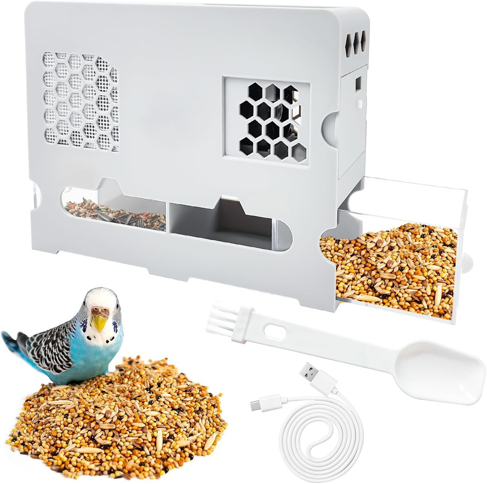 Automatic Bird Seed Sheller - No Assembly, Adjustable Speed, Rechargeable