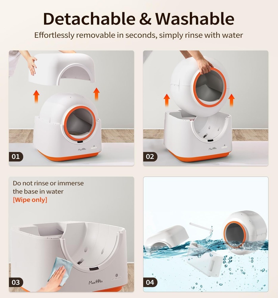Made4Pets Self-Cleaning Litter Box, Automatic Cat Litter Box with APP Control