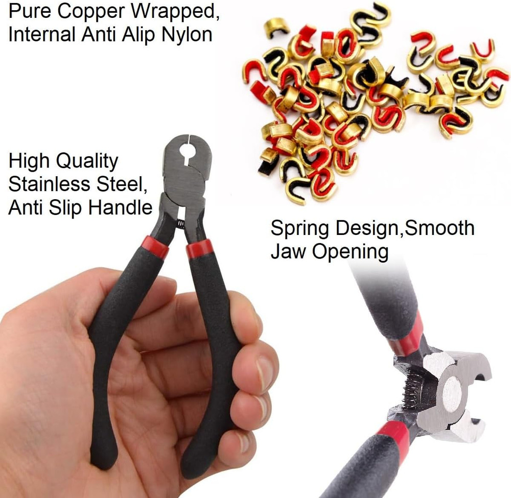 Archery Bow String Nocking Points Set with T Square Ruler Nocking Buckle Pliers