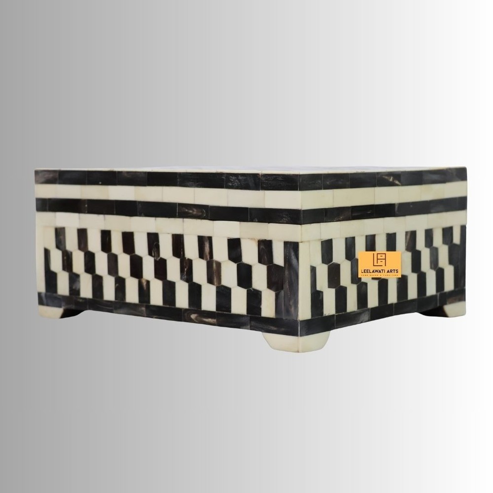 Bone Inlay Decorative Box Black And White Box