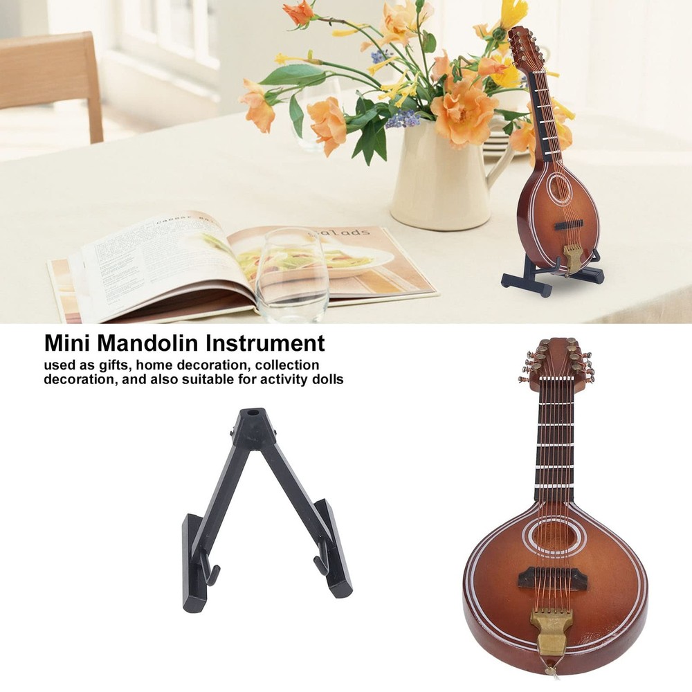 Mini Instruments, 8 Strings Elegant Mandolin Model Ornament Space Saving Exqu...
