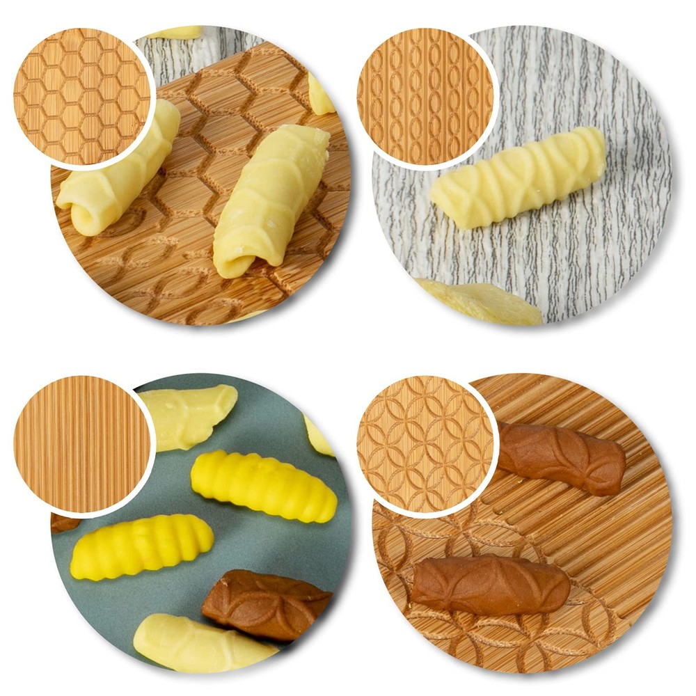 Garganelli Board & Gnocchi Stripper - Bamboo Pasta Maker Kitchen Tool