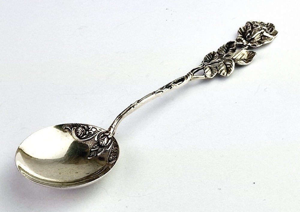 Sauce Spoon Hildesheimer Rose Leaf C. Widmann 800 Silver C17