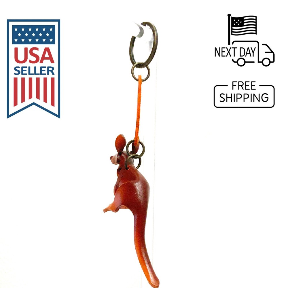 Kangaroo Handmade Leather Keyring