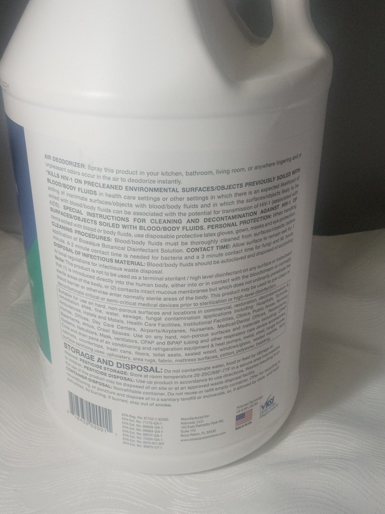 Botanical Disinfectant Solution | Bioesque Gallon 1 Gallon