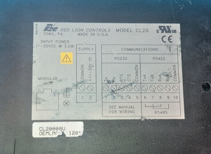 RED LION SERVOMASTER CONTROLLER MODEL CL20