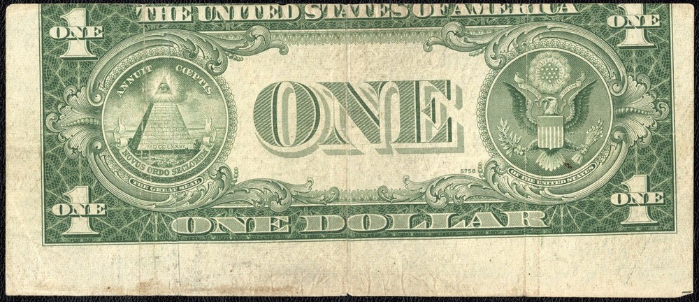1935 D $1 One Dollar Silver Certificate Note MISALIGNMENT OFFCENTER ERROR
