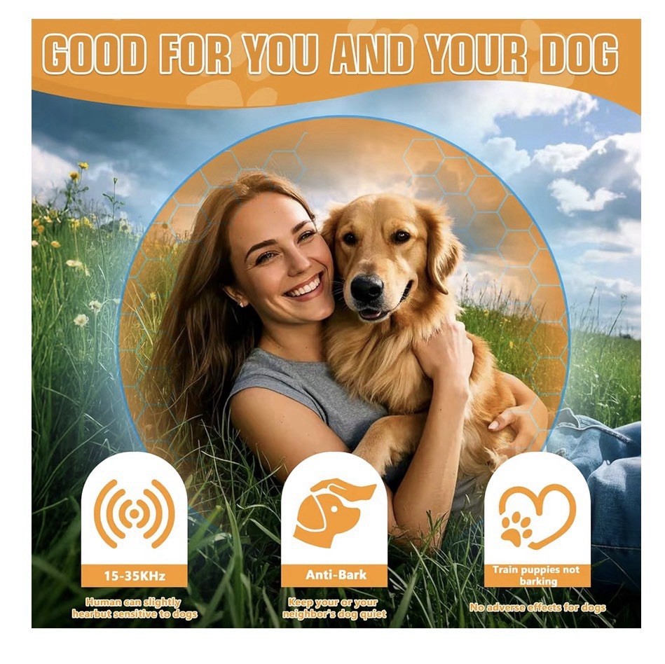 Ultrasonic Anti Barking Device Remote Control Waterproof Multiple Modes
