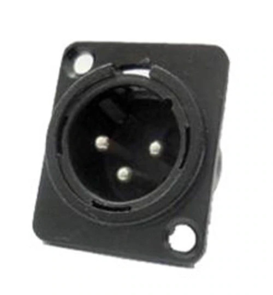 (50 PACK) PROCRAFT PXLRMP-B "D" Type Panel Mount XLRM Connector w/ Black Shell
