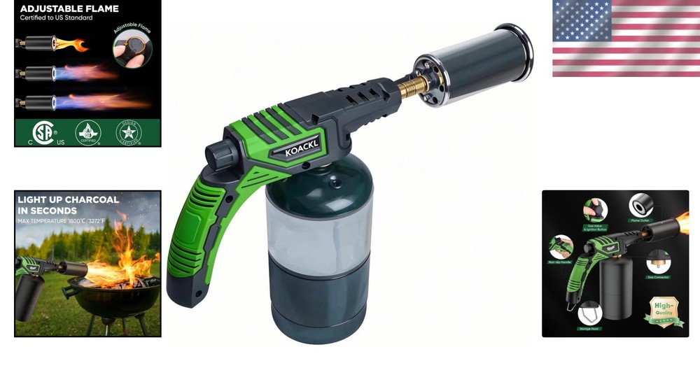 Lightweight & Compact Propane Torch for Grilling and Campfire Adventures