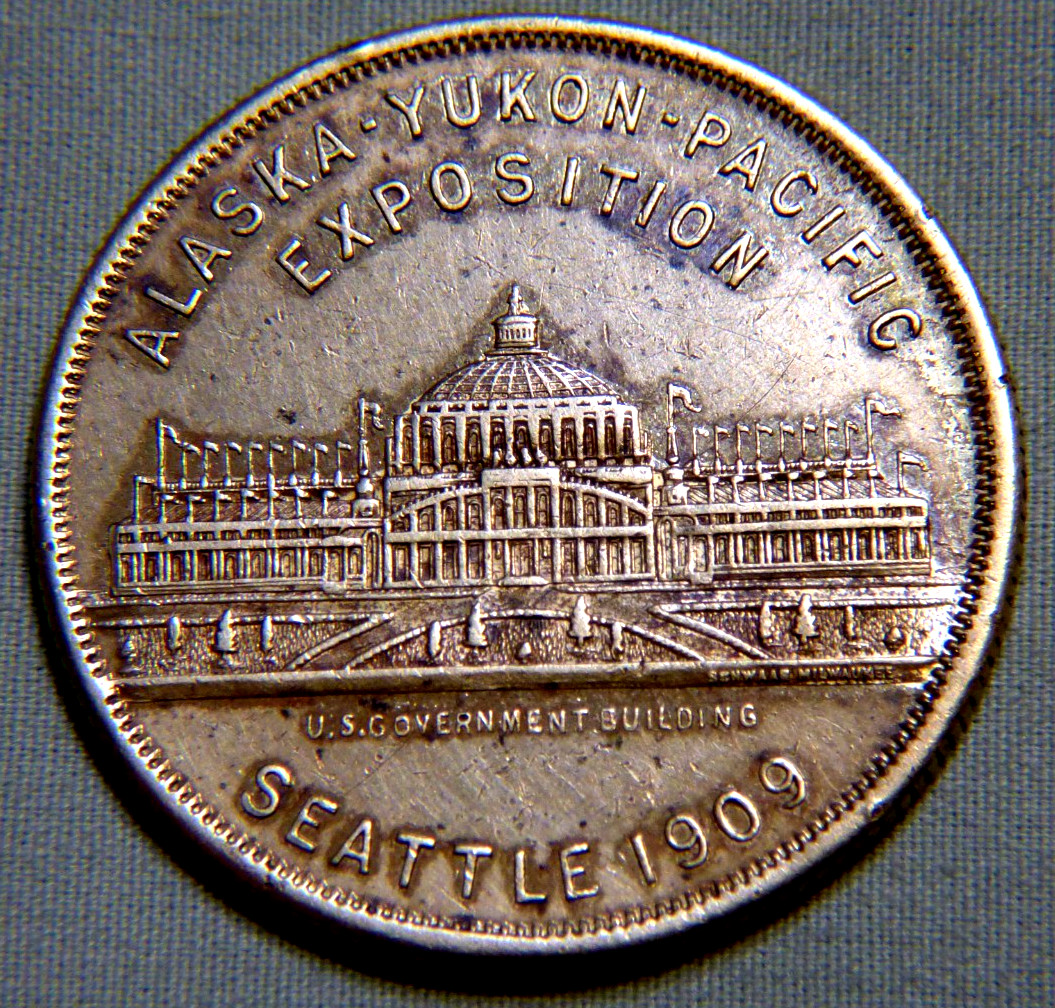 Rare 1909 Alaska Yukon Pacific Exposition So Called Dollar Token - # 1164