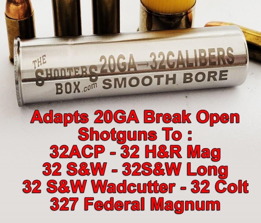 20GA to 32 Calibers Shotgun Adapter - Chamber Reducer - Stainless - Free Case !!
