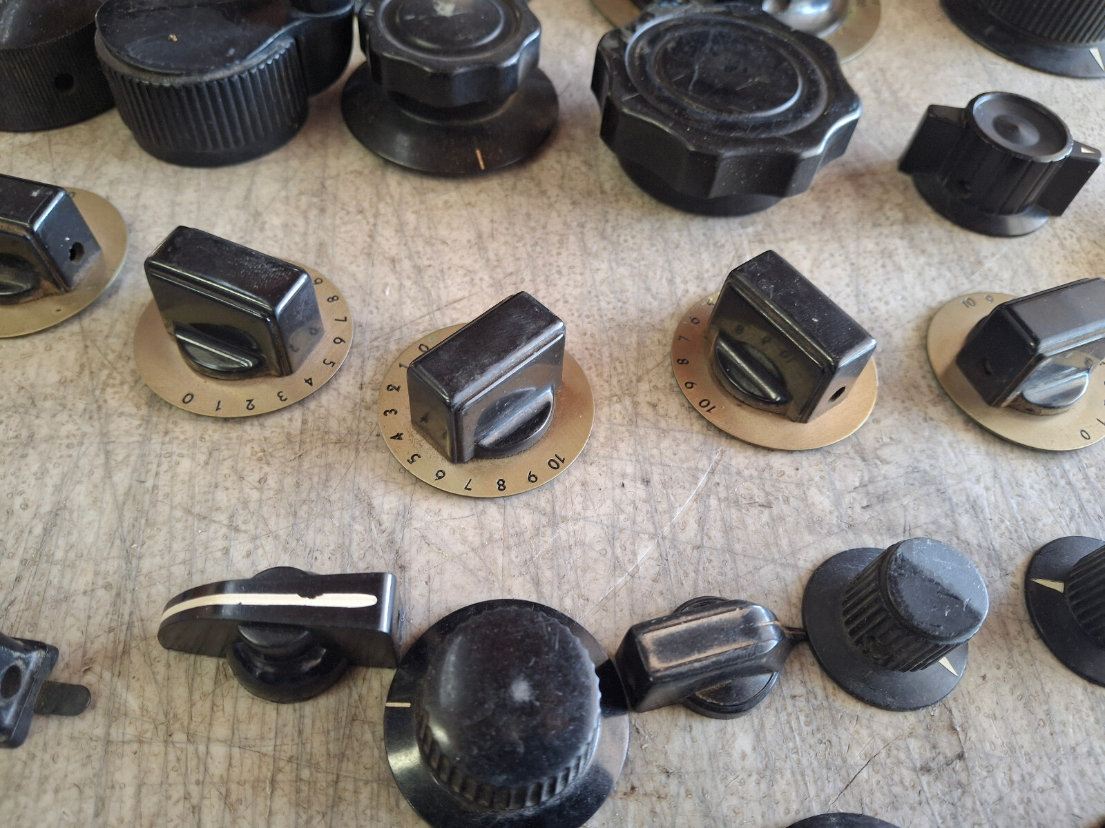 Lot of 40 Vintage Ham Radio Dials Indicator Knobs