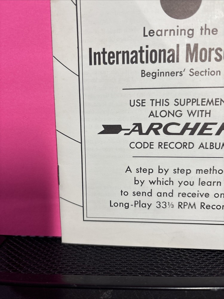 Learning International Morse Code Beginners Section Supplement Archer Vinyl 1969