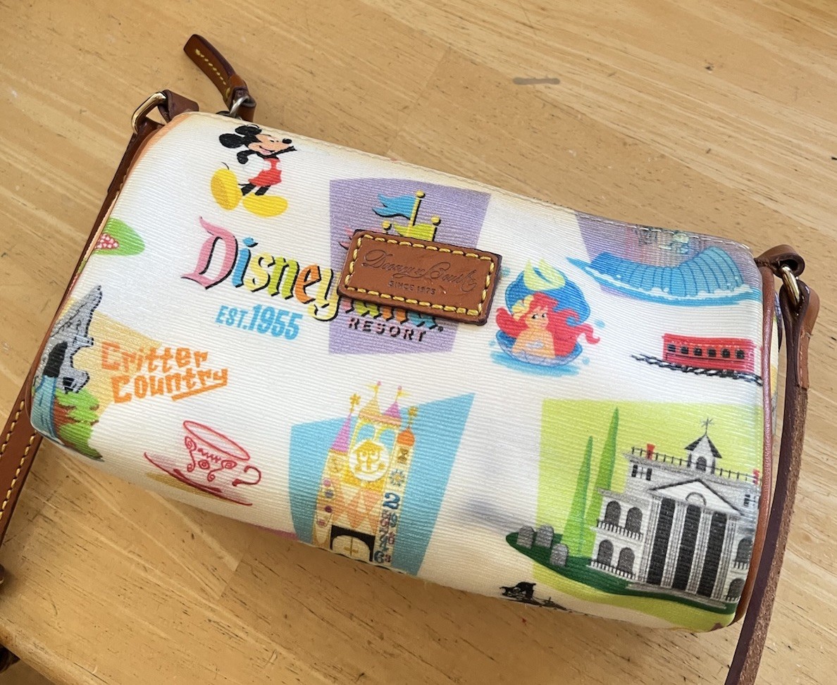 Disney x Dooney & Bourke Disneyland Retro Attractions 7” Crossbody Barrel Purse!