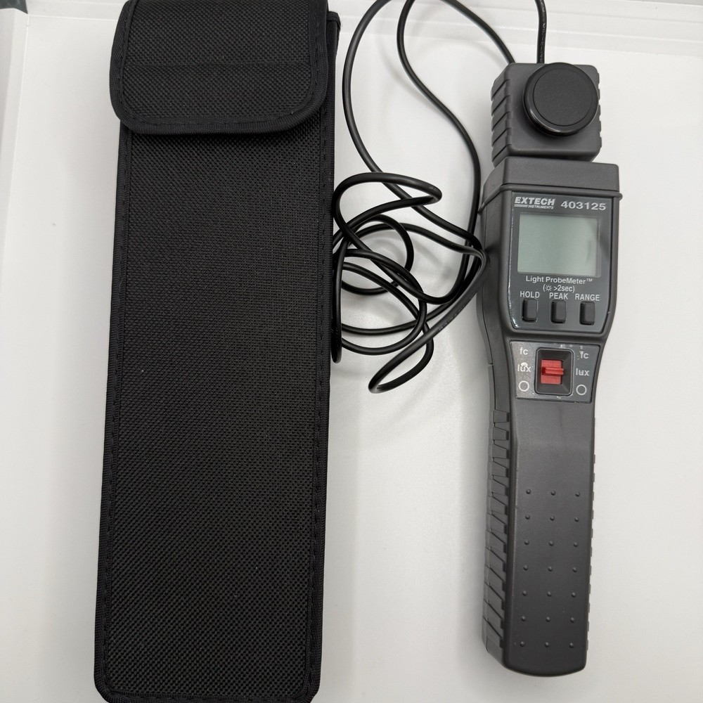 Extech 403125 Digital Light Probe Meter Foot-Candle Luxmeter with Case TESTED