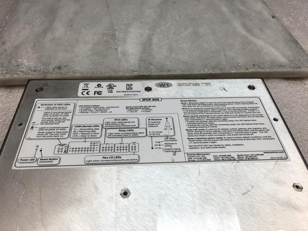 Extron IPCP 505 IP Link Control Processor PWR Adapter Not incl.
