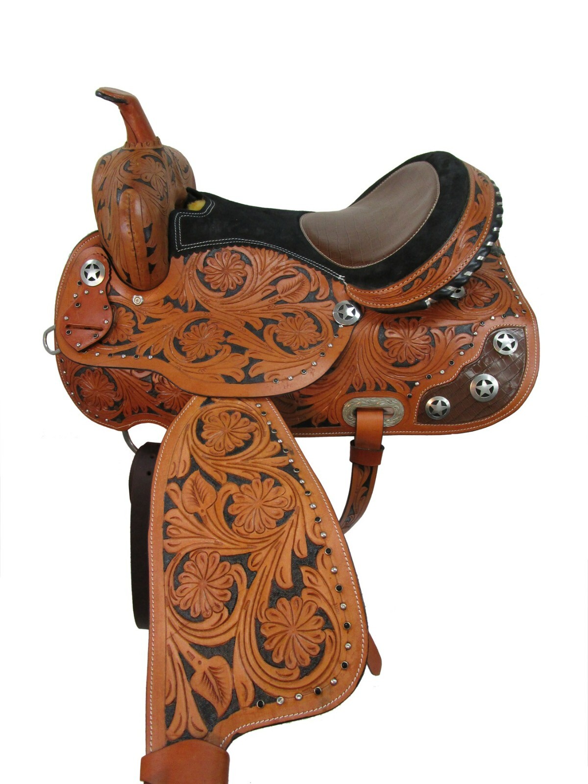 USED WESTERN BARREL SADDLE GATOR SHOW PLEASURE TRAIL HORSE TACK SET 15 16 17