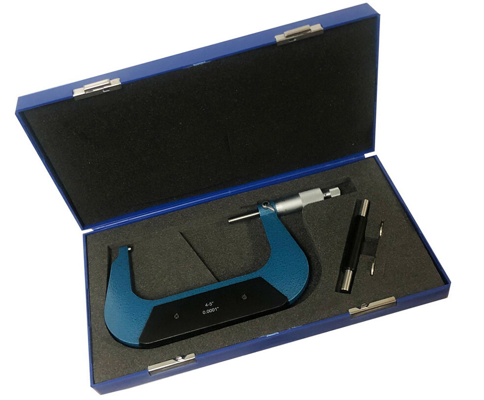 Outside Micrometer 4-5" Range .0001" Resolution Digit Counter Ratchet Stop Thimb
