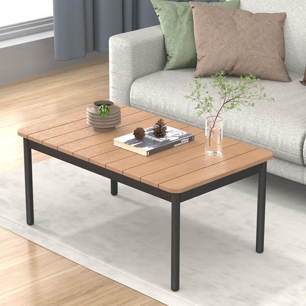 Small Rectangle Polywood Outdoor Side Coffee Table Outside Patio