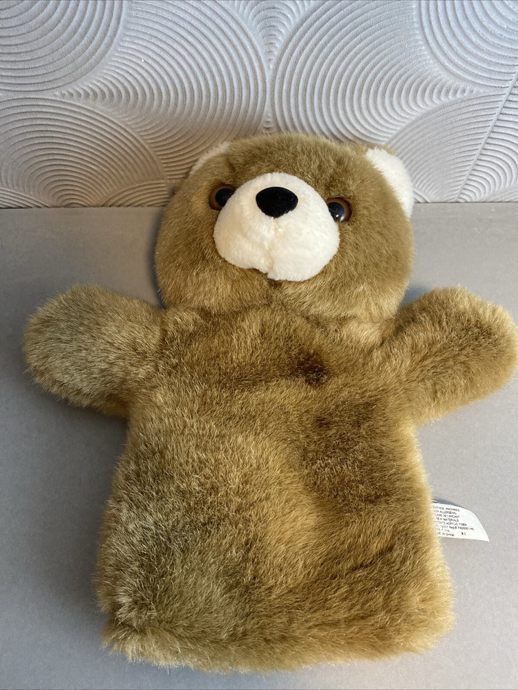 Teddy Bear Hand Puppet Brown Plush
