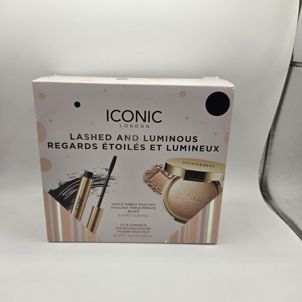 NIB ICONIC LONDON Lashed and Luminous 2 PC Makeup Gift Set