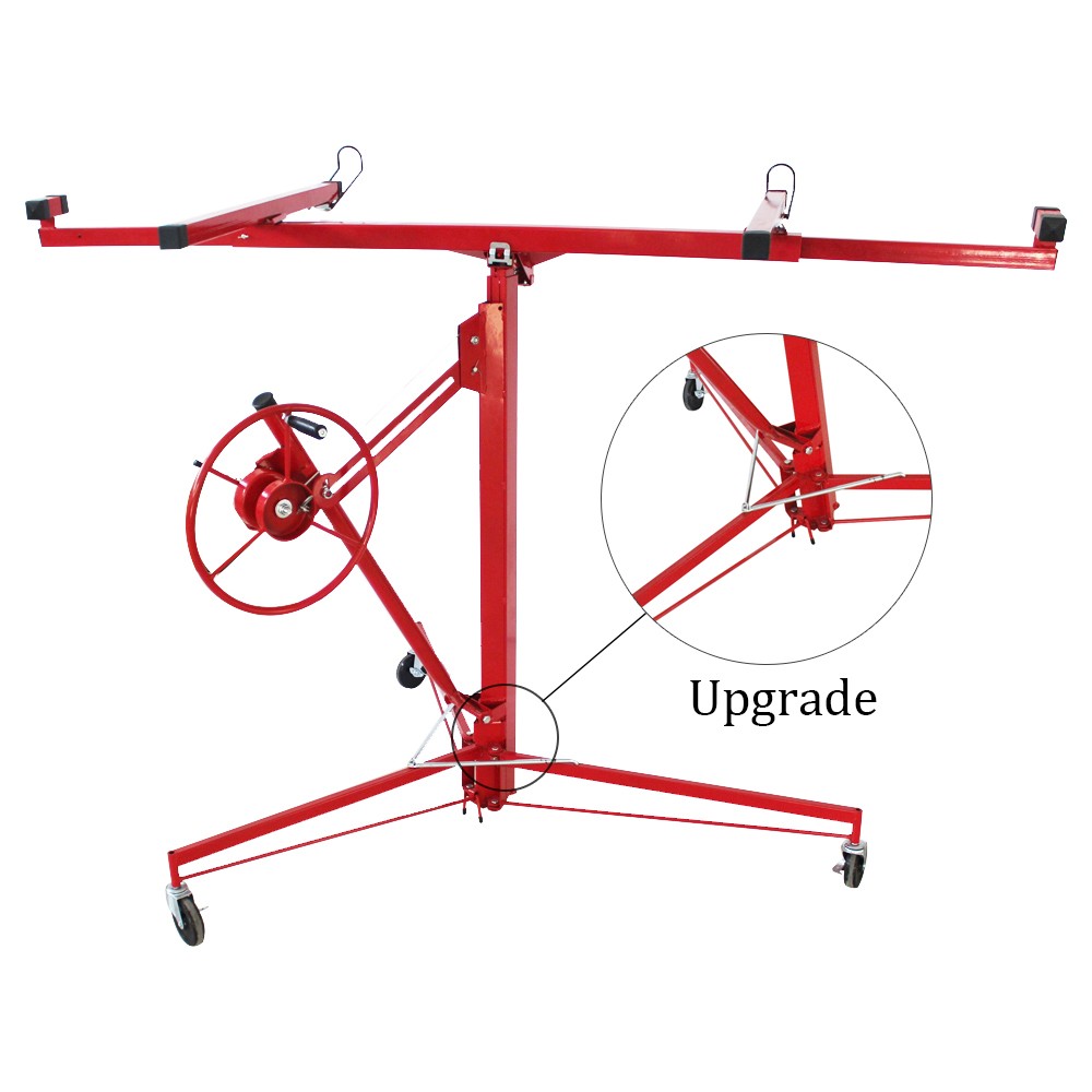 Drywall Rolling Lifter Panel Hoist Jack 11FT Plasterboard Jack Carrier 150lbs