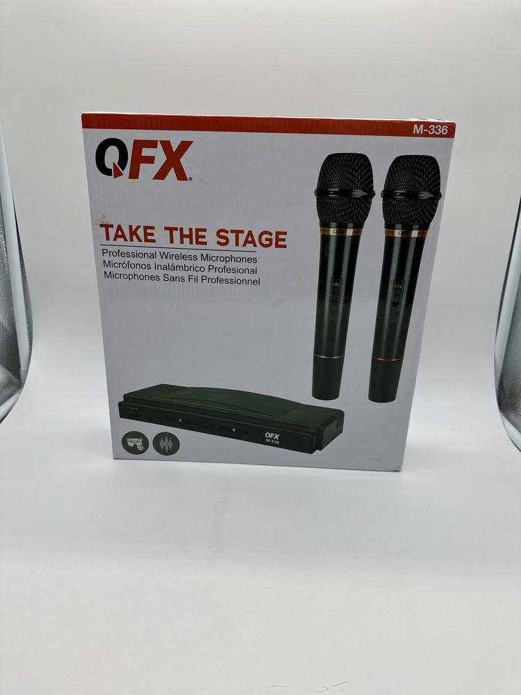QFX M-336 Wireless Dynamic Professional Microphone Twin Pack Black