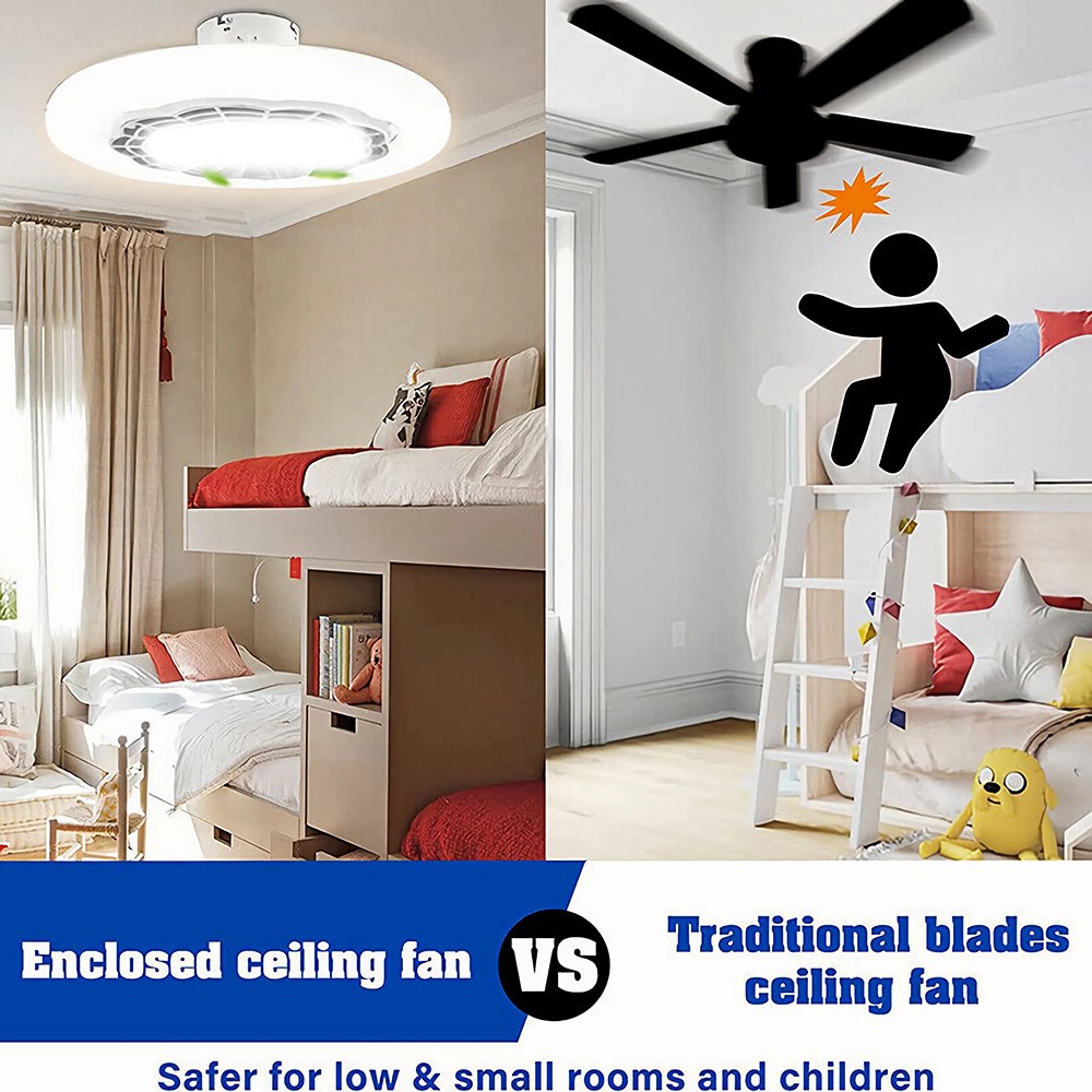 Socket Ceiling Fans with Light and Remote- Socket Fan light with Dimmable Led K1