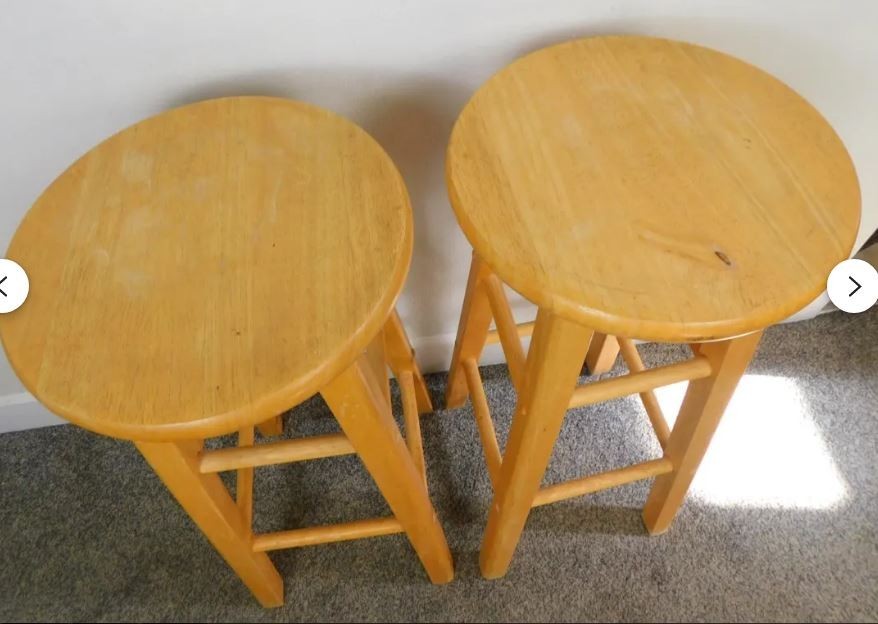 Pair SOLID WOOD 29.75" Tall Kitchen Bar Kitchen Counter Stools