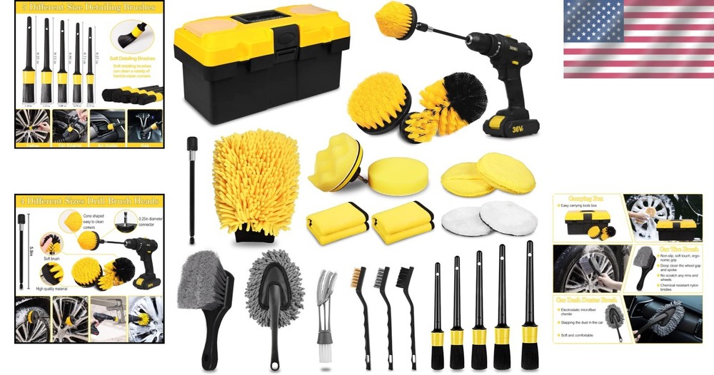 Professional Car Detailing Brush Set
