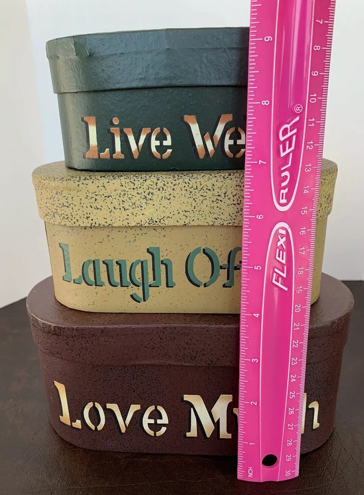 Live Well Laugh Often Love Much Stacking Decorative Storage Gift Boxes