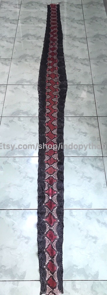 Genuine Python Leather, Exotic Snake Skin, Black SnakeSkin, Multicolor Leather