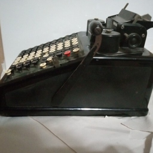 Burroughs Portable Adding Machine Hand Crank Antique 8 Column