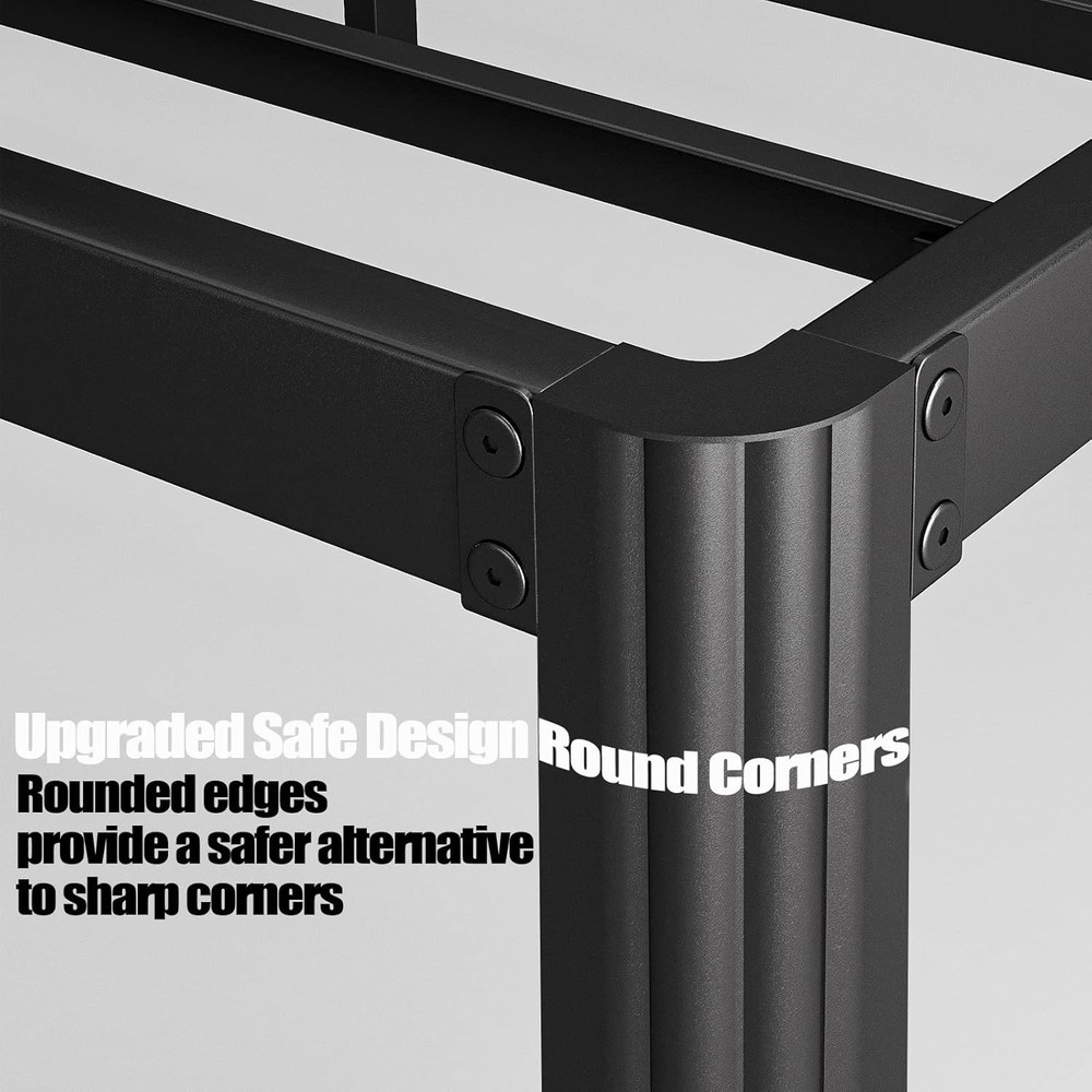 18in Heavy Duty Twin Bed Frame No Box Spring Needed Metal Platform Bed Frame