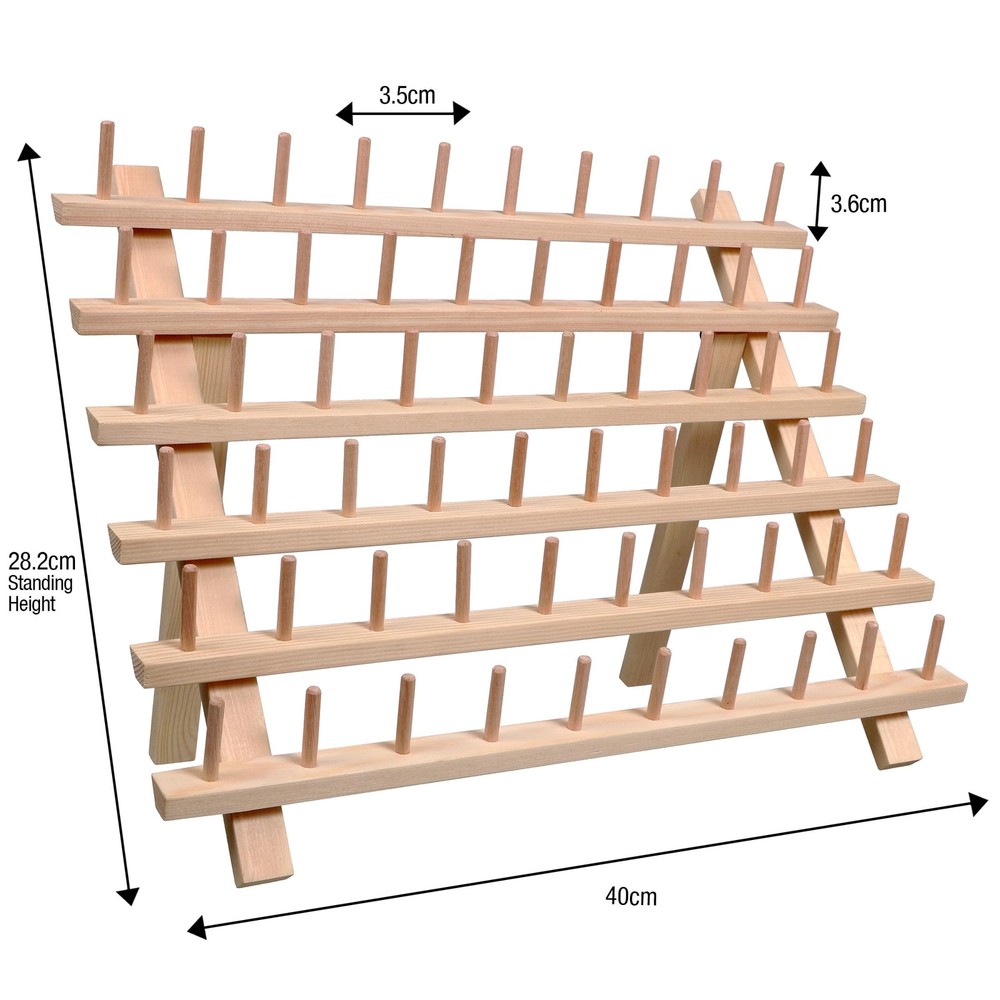 New Hello Hobby Wood Thread Spool Rack, Holds 60 Spools