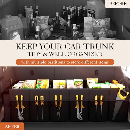 Foldable Trunk Organizer - SUV & Sedan Compatible, 3 X-Large Black