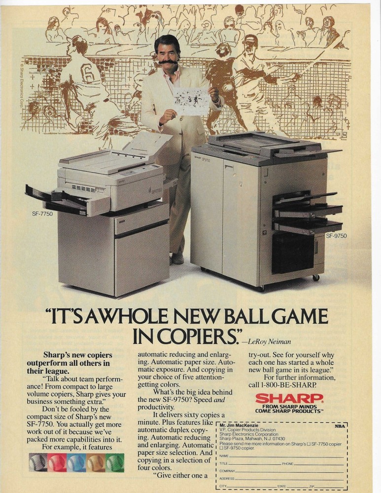 LeROY NEIMAN   SHARP   ORIGINAL PRINT AD