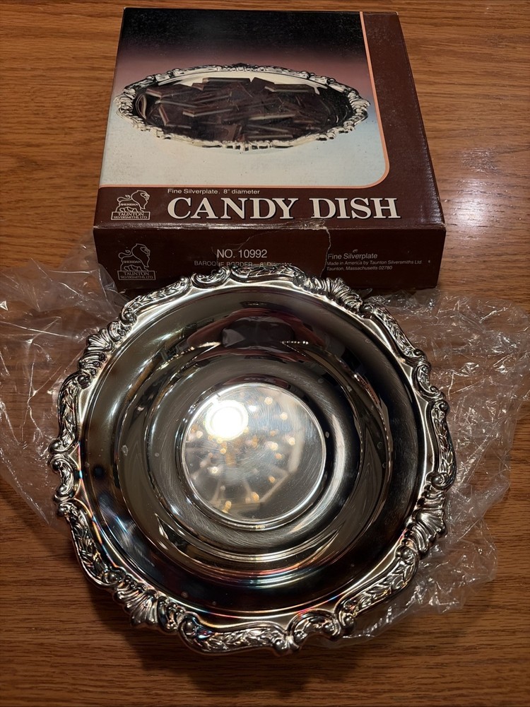 Sheridan Silverplate Candy Dish In Original Box 8" Diameter No. 10992